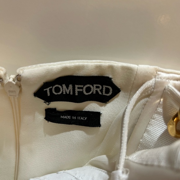Tom Ford winter white midi dress with gold chain straps - NWOT - Picture 5 of 6